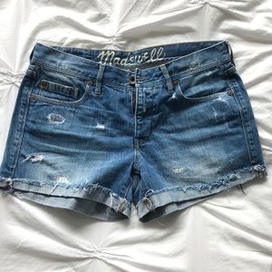 Madewell Distressed Jean Denim Shorts